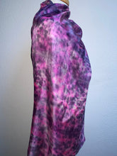 Load image into Gallery viewer, Hand Dyed Long Silk Scarf in Pinks Charcoal Grey
