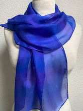 Load image into Gallery viewer, Hand Dyed Silk Neck Scarf in Cobalt Purple
