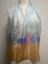 Load image into Gallery viewer, Beach Huts Long Scarf Hand Painted Silk
