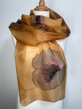 Load image into Gallery viewer, Poppies Design Long Silk Scarf : Hand Painted Silk
