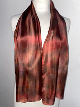 Load image into Gallery viewer, Hand Dyed Silk Neck Scarf in Rusty Brown
