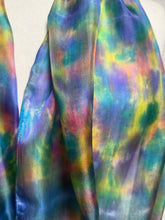 Load image into Gallery viewer, Hand Dyed Long Silk Scarf in Cottage Garden Colours by Designer Silk Artist
