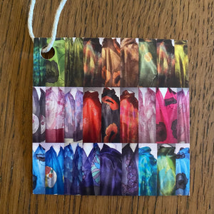 Flames Design Hand Painted Silk Neck Scarf in Turquoise Blue Lime Green