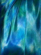 Load image into Gallery viewer, Hand Dyed Square Silk Scarf in Blue Teal Turquoise Jade Green
