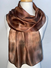 Load image into Gallery viewer, Hand Dyed Silk Neck Scarf in Chocolate Browns
