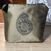 Load image into Gallery viewer, Paisley Design Cosmetics Purse : Hand Printed Silk
