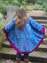 Load image into Gallery viewer, Hand Painted &amp; Dyed Silk Hydrangeas Jacket by Designer Silk
