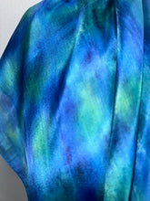 Load image into Gallery viewer, Hand Dyed Square Silk Scarf in Blues, Teal, Cobalt, Azure, Jade
