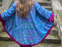 Load image into Gallery viewer, Hand Painted &amp; Dyed Silk Hydrangeas Jacket by Designer Silk
