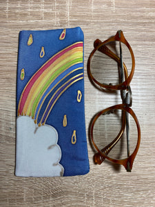Rainbow Design Glasses Case Hand Painted Silk