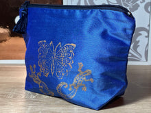 Load image into Gallery viewer, Butterfly and Gekkos Design Cosmetics Purse : Hand Printed Silk
