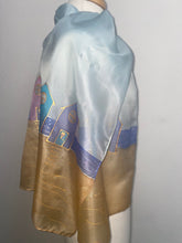 Load image into Gallery viewer, Beach Huts Long Scarf Hand Painted Silk
