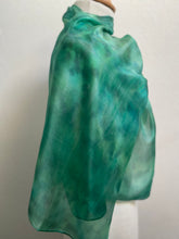 Load image into Gallery viewer, Hand Dyed Silk Neck Scarf in Soft Greens
