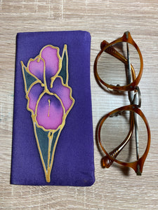 Iris Design Glasses Hand painted Silk
