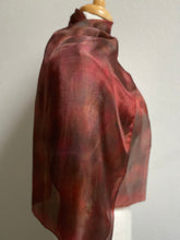 Load image into Gallery viewer, Hand Dyed Silk Neck Scarf in Rusty Brown
