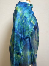 Load image into Gallery viewer, Hand Dyed Long Silk Scarf in Blue Azure Jade Ultramarine by Designer Silk Artist

