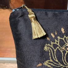 Load image into Gallery viewer, Lotus Flower Design Cosmetics Purse : Hand Printed Silk
