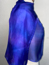 Load image into Gallery viewer, Hand Dyed Silk Neck Scarf in Cobalt Purple
