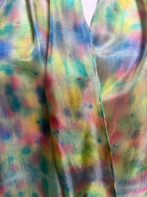 Load image into Gallery viewer, Hand Dyed Silk Neck Scarf in Cottage Garden Colours by Designer Silk Artist
