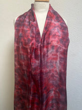 Load image into Gallery viewer, Hand Dyed Long Silk Scarf in Red, Black, Burgundy
