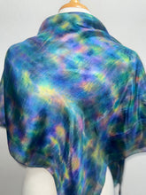 Load image into Gallery viewer, Hand Dyed Square Silk Scarf in Blue Multicolour
