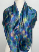 Load image into Gallery viewer, Hand Dyed Square Silk Scarf in Blue Multicolour
