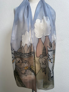 Leaving Stoke Design X Long Silk Scarf : Hand Painted Silk