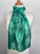 Load image into Gallery viewer, Hand Dyed Silk Neck Scarf in Soft Greens
