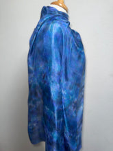 Load image into Gallery viewer, Hand Dyed Long Silk Scarf in Blue Purple Turquoise Grey by Designer Silk Artist
