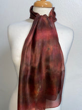 Load image into Gallery viewer, Hand Dyed Silk Neck Scarf in Rusty Brown
