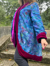 Load image into Gallery viewer, Hand Painted &amp; Dyed Silk Hydrangeas Jacket by Designer Silk
