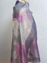 Load image into Gallery viewer, Poppies Design X Long Silk Scarf : Hand Painted Silk
