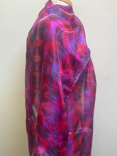 Load image into Gallery viewer, Hand Dyed Long Silk Scarf in Rich Berry Colours
