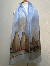 Load image into Gallery viewer, Potteries Design X Long Silk Scarf Blue Sky : Hand Painted Silk
