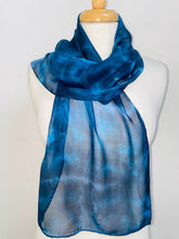 Load image into Gallery viewer, Hand Dyed Silk Neck Scarf in Black Turquoise
