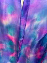 Load image into Gallery viewer, Hand Dyed Silk Neck Scarf in Blue Purple Navy White by Designer Silk Artist
