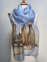 Load image into Gallery viewer, Potteries Design X Long Silk Scarf Blue Sky : Hand Painted Silk
