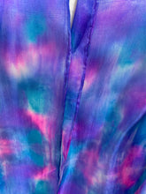 Load image into Gallery viewer, Hand Dyed Silk Neck Scarf in Blue Purple Navy White by Designer Silk Artist
