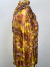 Load image into Gallery viewer, Hand Dyed Long Silk Scarf in Tan Brown Golden Yellow
