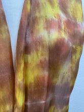 Load image into Gallery viewer, Hand Dyed Long Silk Scarf in Tan Brown Golden Yellow
