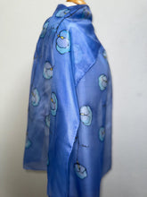 Load image into Gallery viewer, Sweet Peas Design X Long Silk Scarf : Hand Painted Silk in Cornflower Blue
