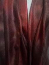 Load image into Gallery viewer, Hand Dyed Long Silk Scarf in Choccy &amp; Red
