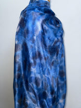 Load image into Gallery viewer, Hand Dyed Long Silk Scarf in Shades of Blue Charcoal Light Blue
