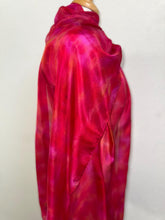 Load image into Gallery viewer, Hand Dyed Long Silk Scarf in Red Pink Coral
