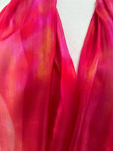 Load image into Gallery viewer, Hand Dyed Long Silk Scarf in Red Pink Coral
