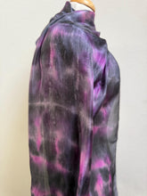 Load image into Gallery viewer, Hand Dyed Long Silk Scarf in Grey Charcoal Pink
