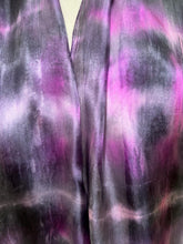 Load image into Gallery viewer, Hand Dyed Long Silk Scarf in Grey Charcoal Pink
