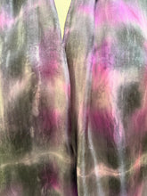 Load image into Gallery viewer, Hand Dyed Long Silk Scarf in Grey Charcoal Pink
