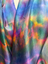 Load image into Gallery viewer, Hand Dyed Silk Neck Scarf in Blue Green Teal Pink by Designer Silk Artist

