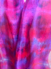 Load image into Gallery viewer, Hand Dyed Silk Neck Scarf in Purple Cerise Cobalt Navy by Designer Silk Artist
